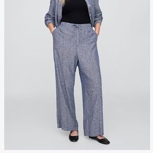 Gap Pants Womens XL Palazoo Wide Leg Pull On Linen Blend Lagenlook Flowy